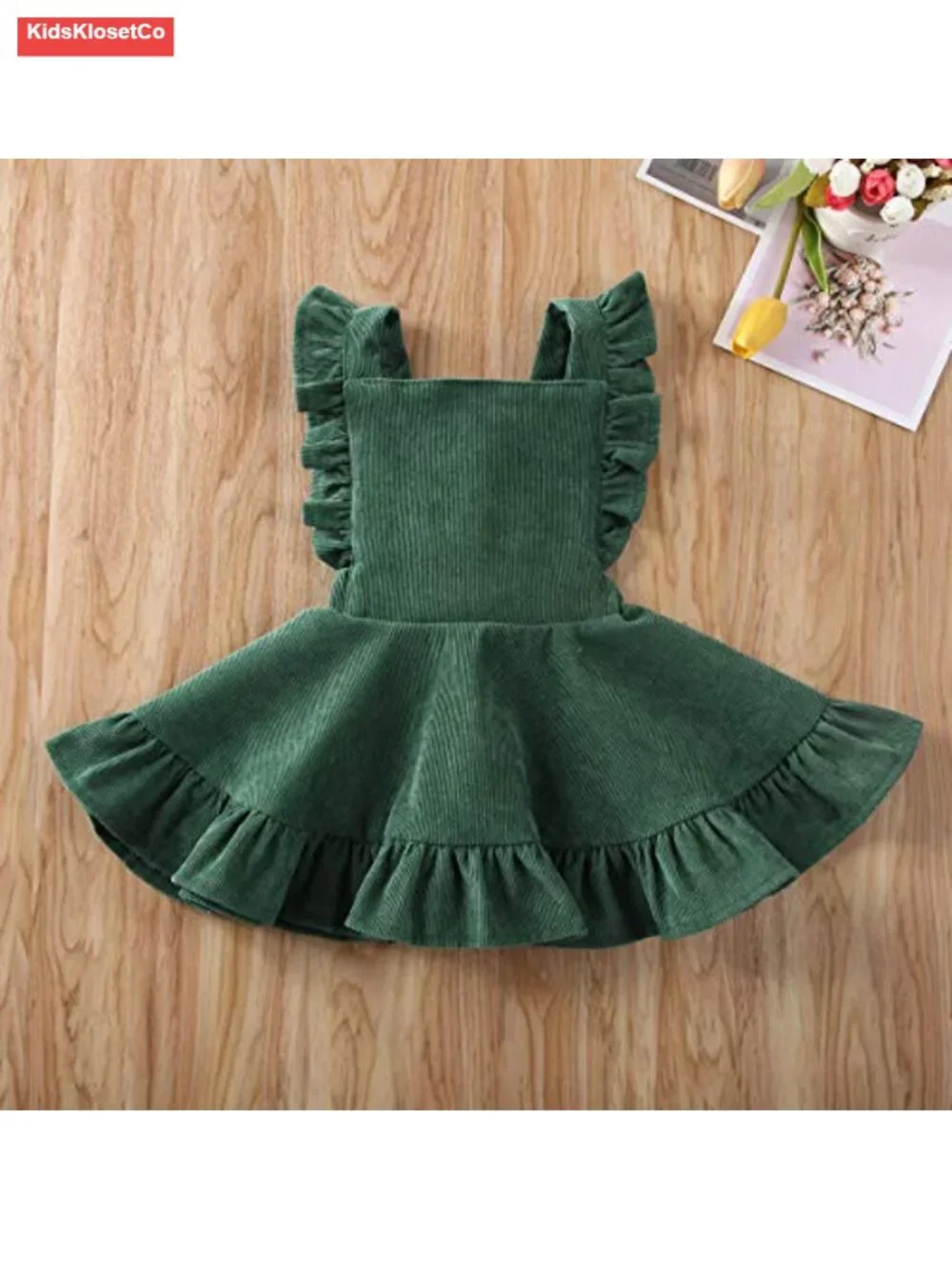 Baby Girl Velvet Suspender Skirt Ruffled Sleeveless Dress Summer Outfit